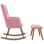 Voir la diapositive 4 : VIDAXL Chaise a bascule avec repose-pied Rose Velours