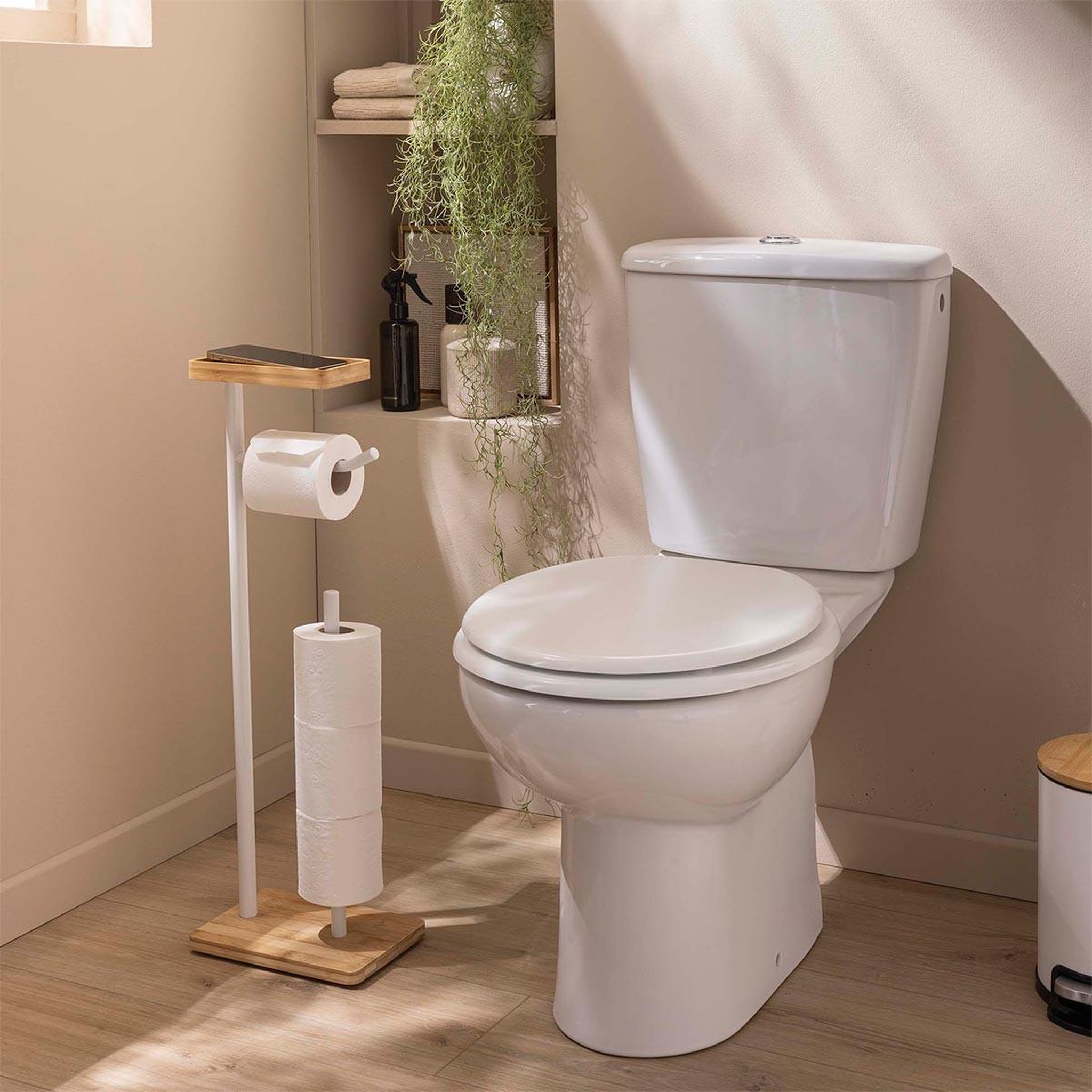 Voir la diapositive 3 : Douceur d'Intérieur Dérouleur papier wc en bambou  filano  65cm blanc & naturel