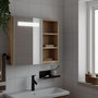 Voir la diapositive 1 : VIDAXL Armoire de salle de bain a miroir avec LED chene 60x13x52 cm