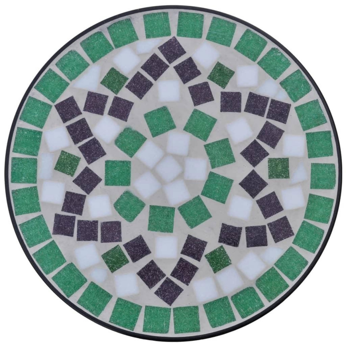 VIDAXL Table d'appoint Mosaïque Vert et blanc