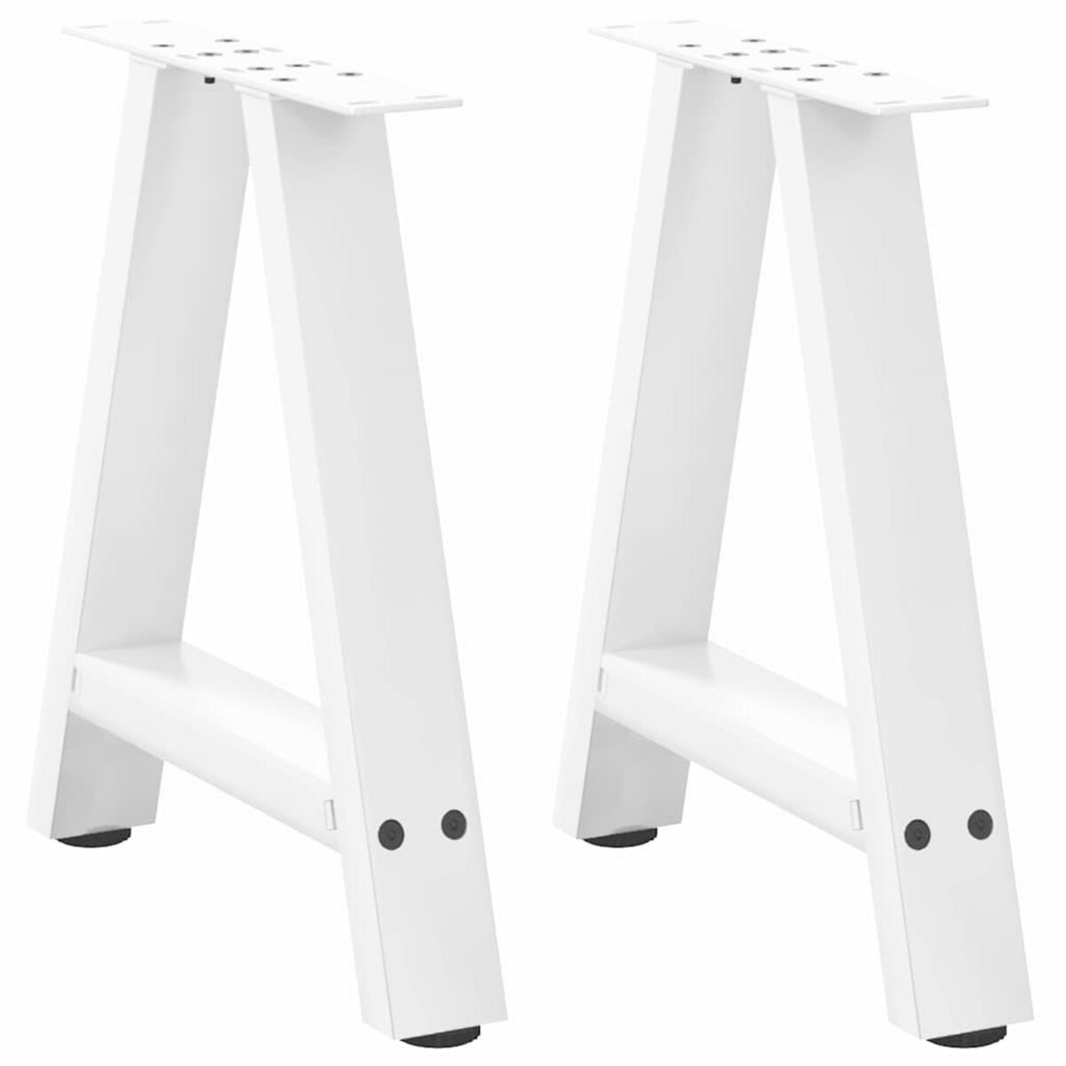 VIDAXL Pieds de table basse forme de A 2 pcs blanc 38x(42-43) cm acier
