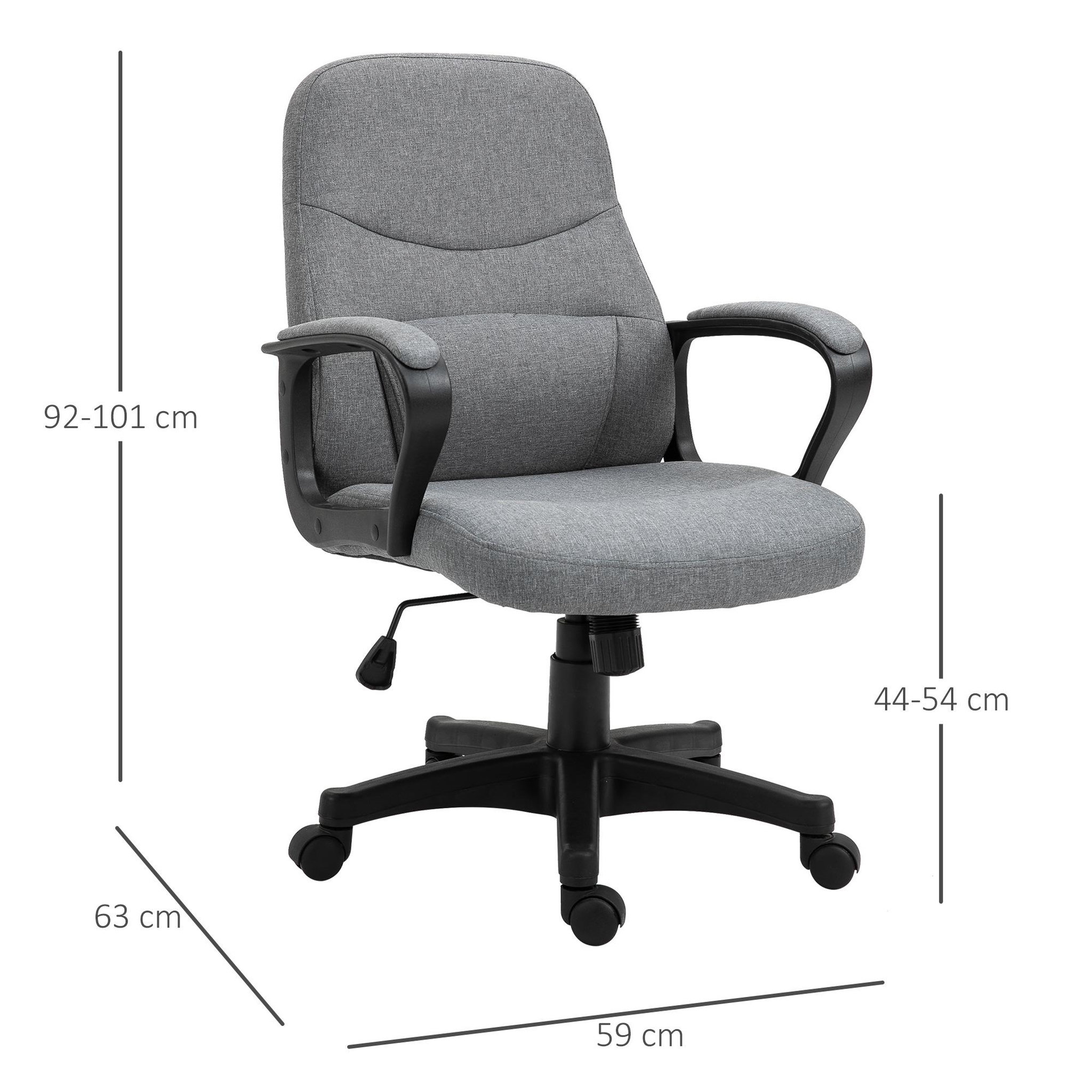 Voir la diapositive 3 : VINSETTO Vinsetto Chaise de bureau fauteuil bureau massant pivotant hauteur réglable tissu lin gris
