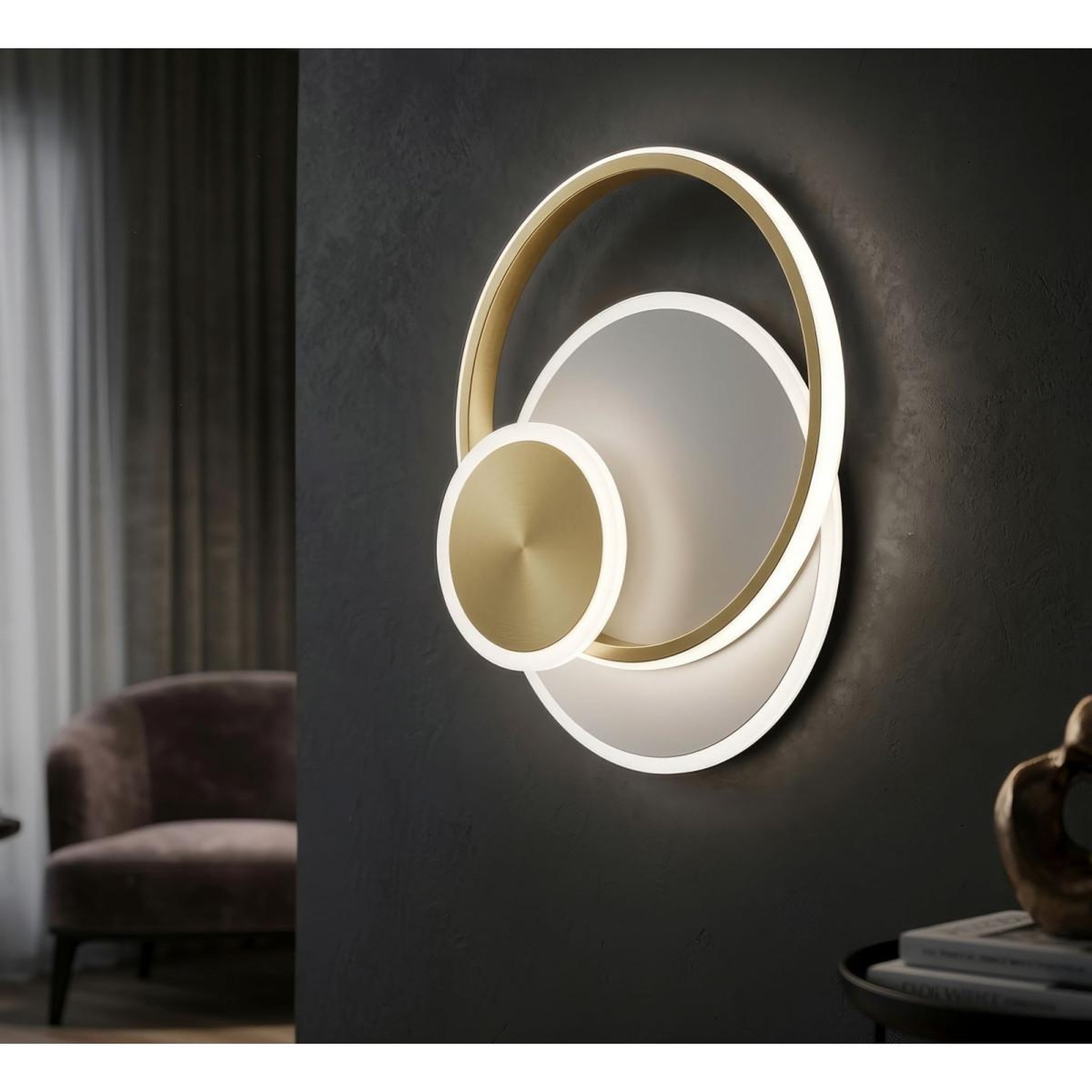Voir la diapositive 5 : Paris Prix Applique murale led  dish  34cm or
