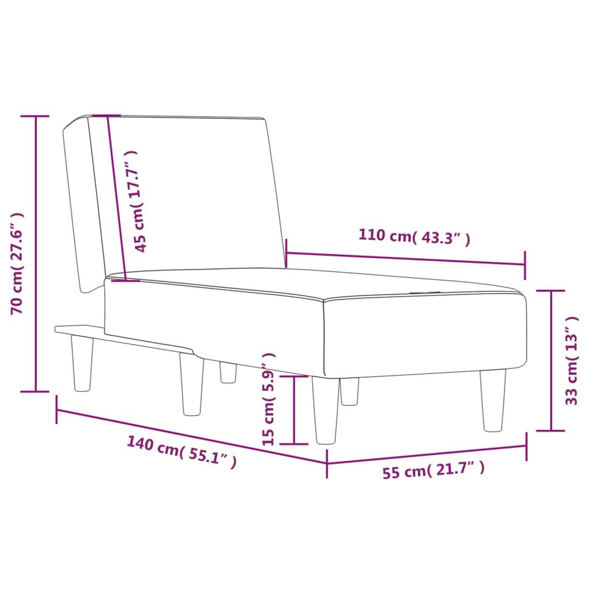 Voir la diapositive 6 : VIDAXL Chaise longue noir tissu