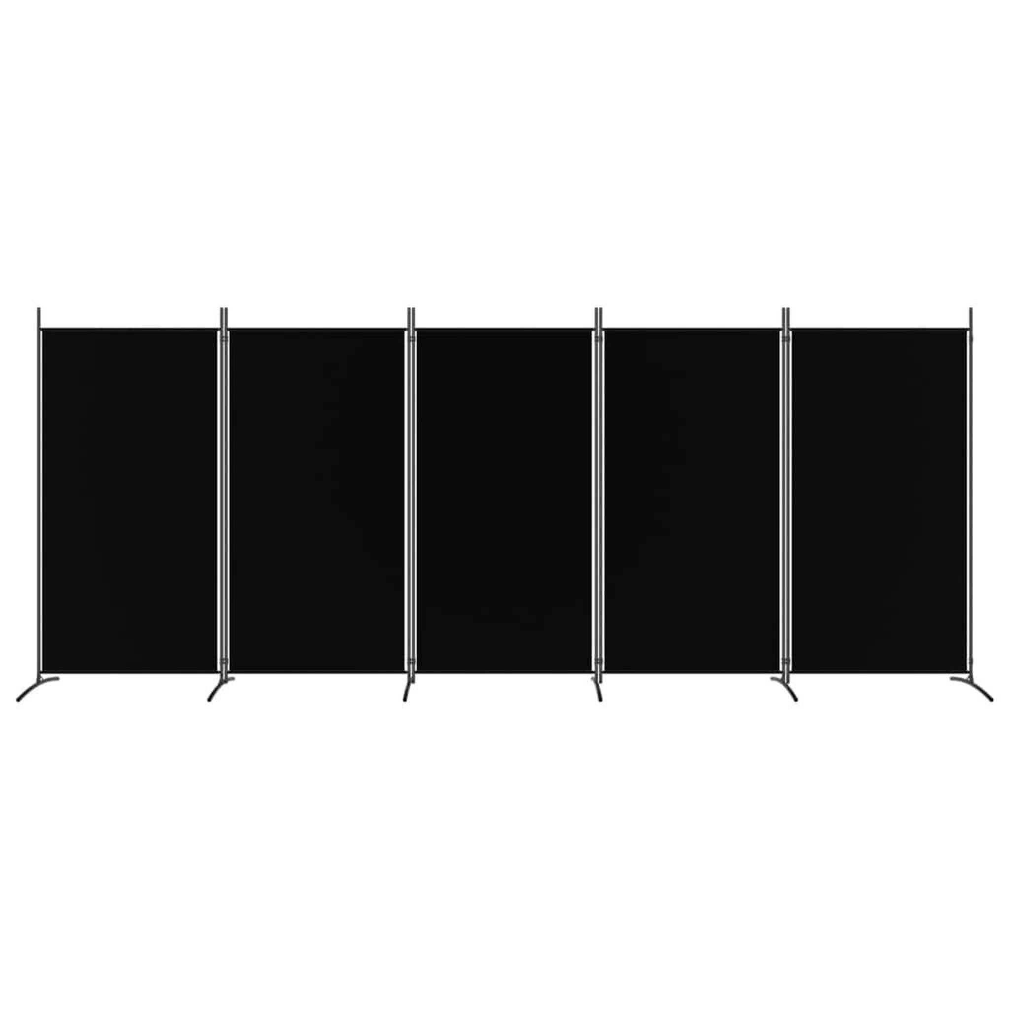 Voir la diapositive 3 : VIDAXL Cloison de separation 5 panneaux Noir 433x180 cm Tissu