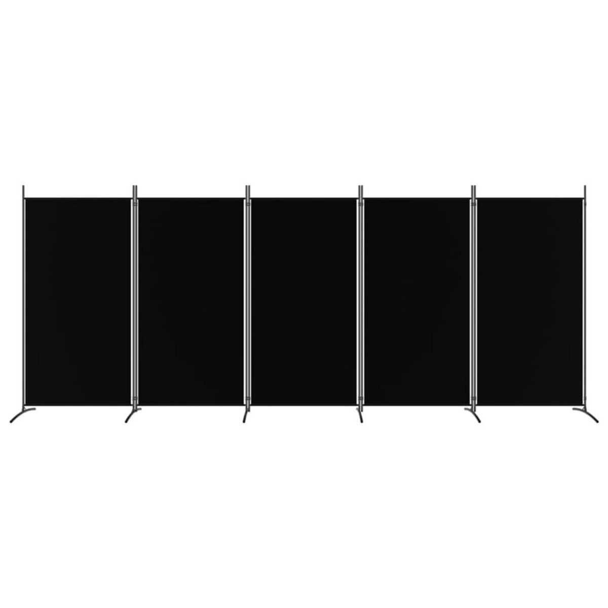 VIDAXL Cloison de separation 5 panneaux Noir 433x180 cm Tissu