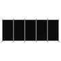 Voir la diapositive 3 : VIDAXL Cloison de separation 5 panneaux Noir 433x180 cm Tissu