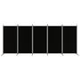 Voir la diapositive 3 : VIDAXL Cloison de separation 5 panneaux Noir 433x180 cm Tissu