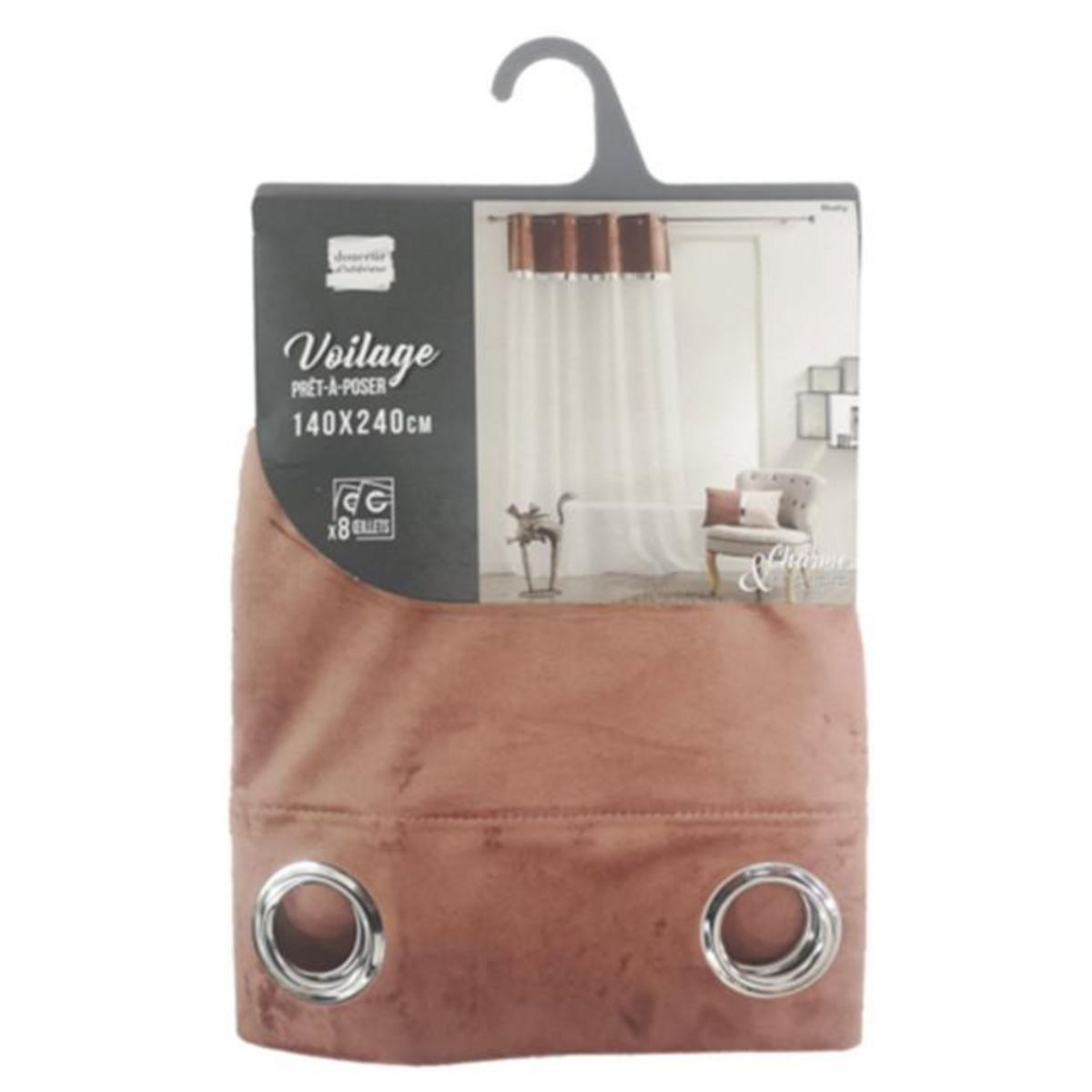 Paris Prix Rideau Voilage à Œillets  Blushy  140x240cm Bordeaux