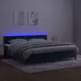 VIDAXL Sommier a lattes de lit avec matelas LED Bleu fonce 200x200 cm