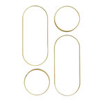 The Home Deco Factory Lot de 4 miroirs ronds et ovales - Doré
