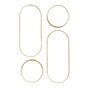 Voir la diapositive 1 : The Home Deco Factory Lot de 4 miroirs ronds et ovales - Doré