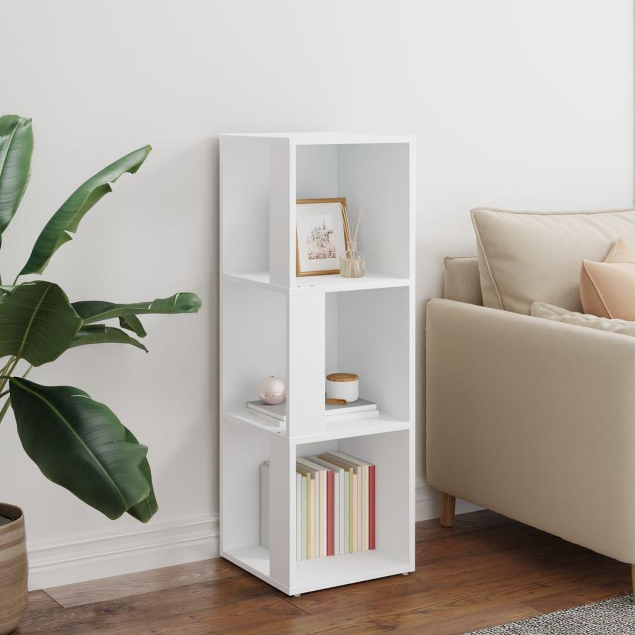 Voir la diapositive 3 : VIDAXL Armoire d'angle Blanc 33x33x100 cm Bois d'ingenierie