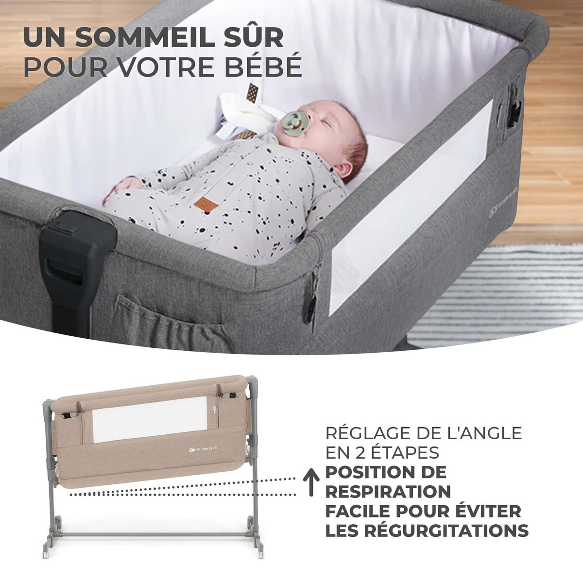 KINDERKRAFT Lit cododo neste bois pratique et confortable