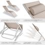 Voir la diapositive 5 : tectake Lot de 2 transats de jardin en acier avec assise en textilène beige
