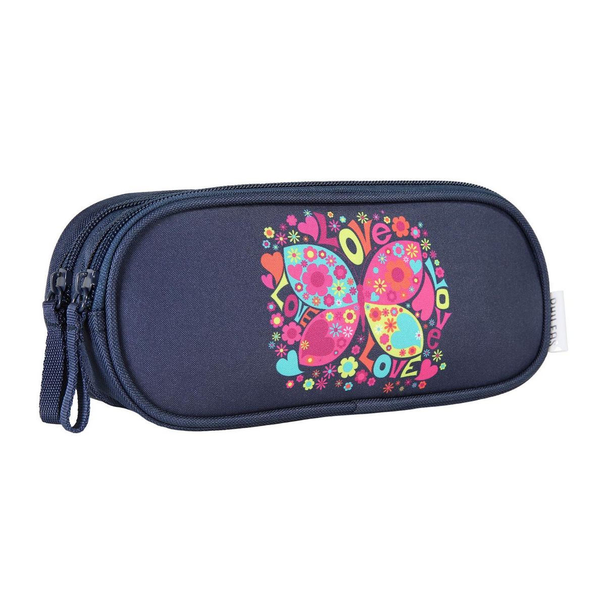 Bagtrotter Bagtrotter - Phileas  - Trousse Scolaire Rectangulaire - Marine - 2 Compartiments Zippés - 23x7x10cm - Matière Polyester - Accessoire et Papeterie Scolaire