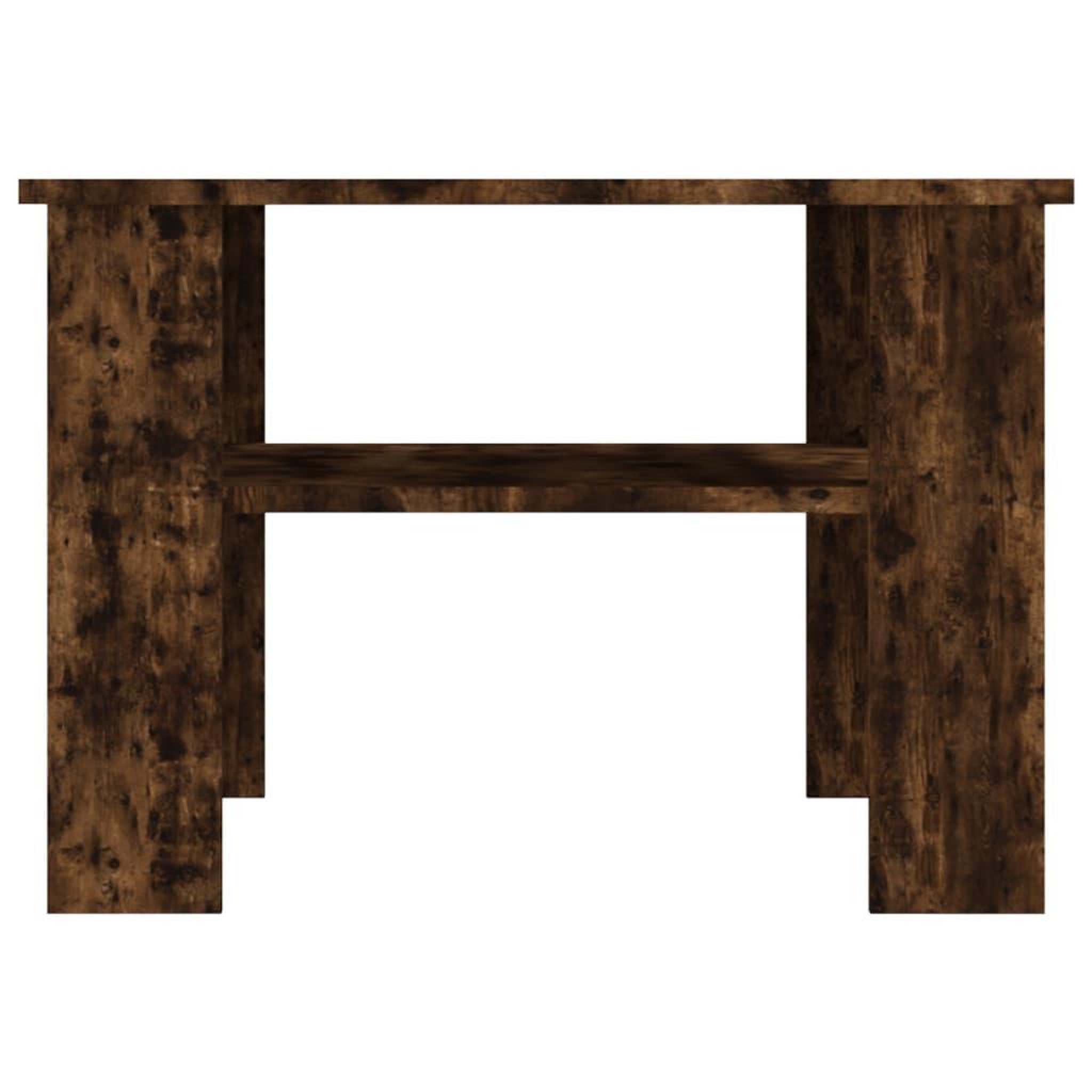 Voir la diapositive 4 : VIDAXL Table basse Chene fume 60x60x42 cm Bois d'ingenierie