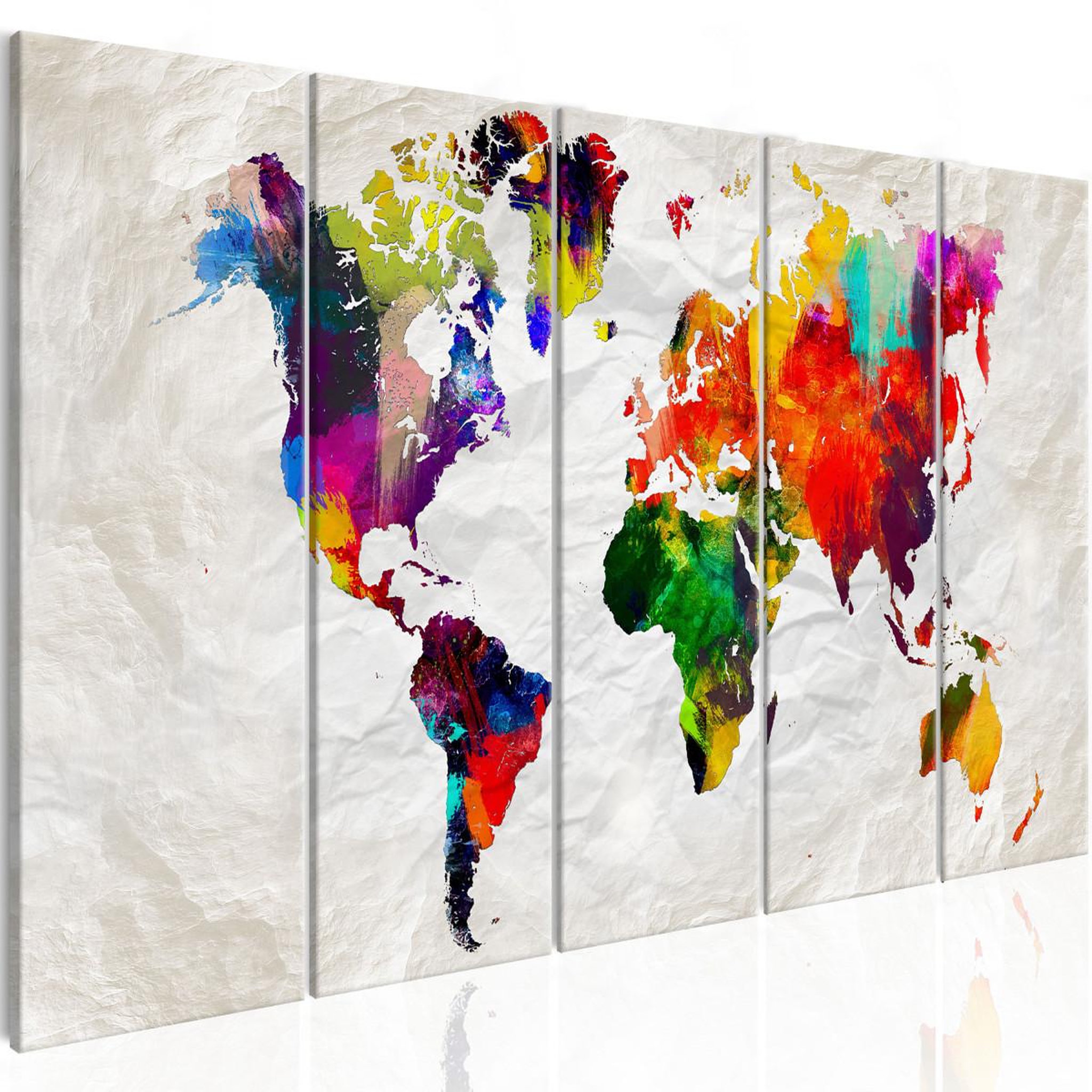 Paris Prix Tableau imprimé  crumpled map. Coloris disponibles : Multicolore