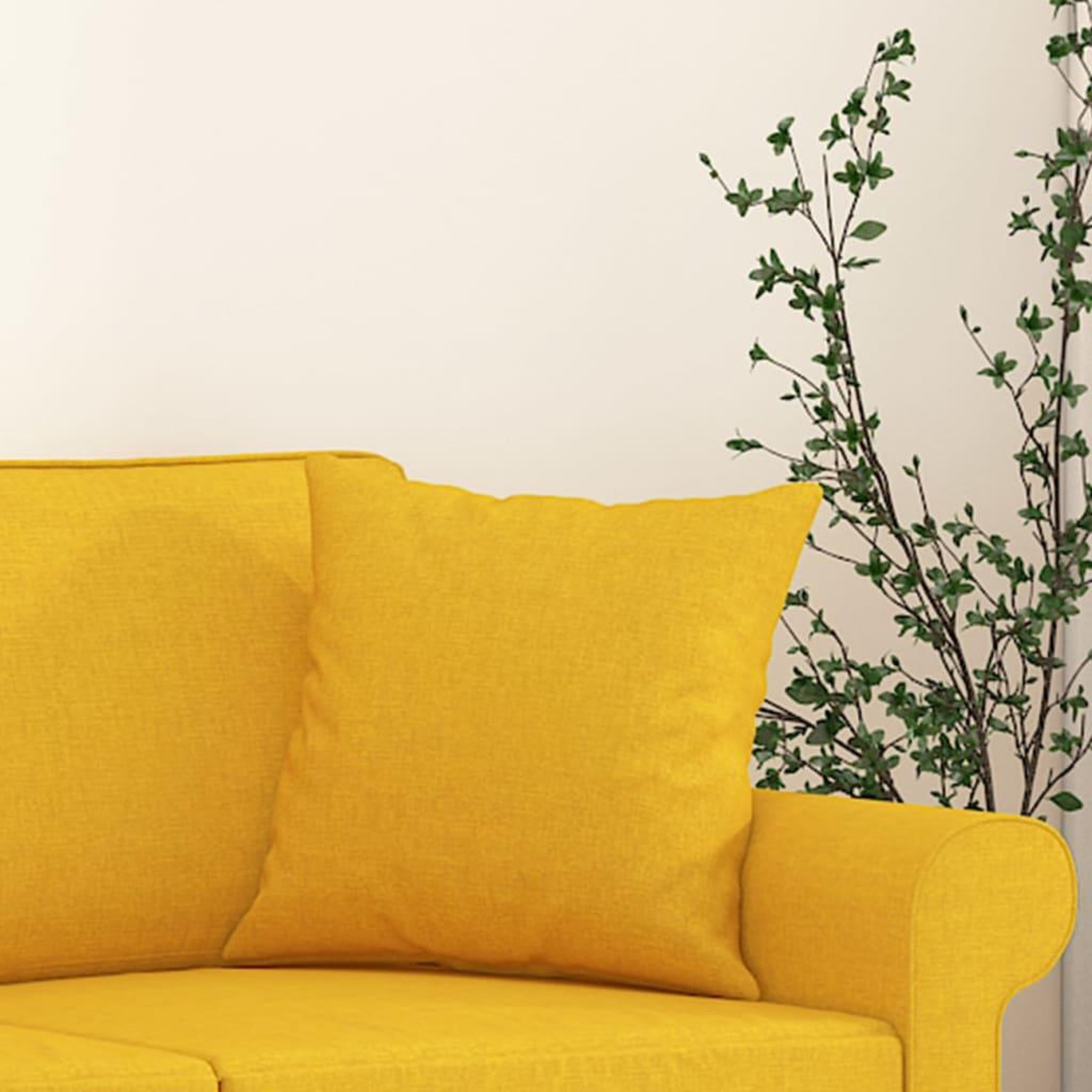 Voir la diapositive 5 : VIDAXL Coussins decoratifs lot de 2 Jaune clair 40x40 cm Tissu