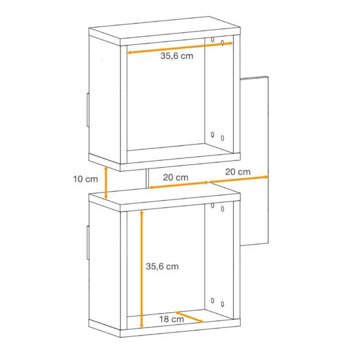 Paris Prix Panneau Mural & 2 Étagères  Easy  90cm Noir