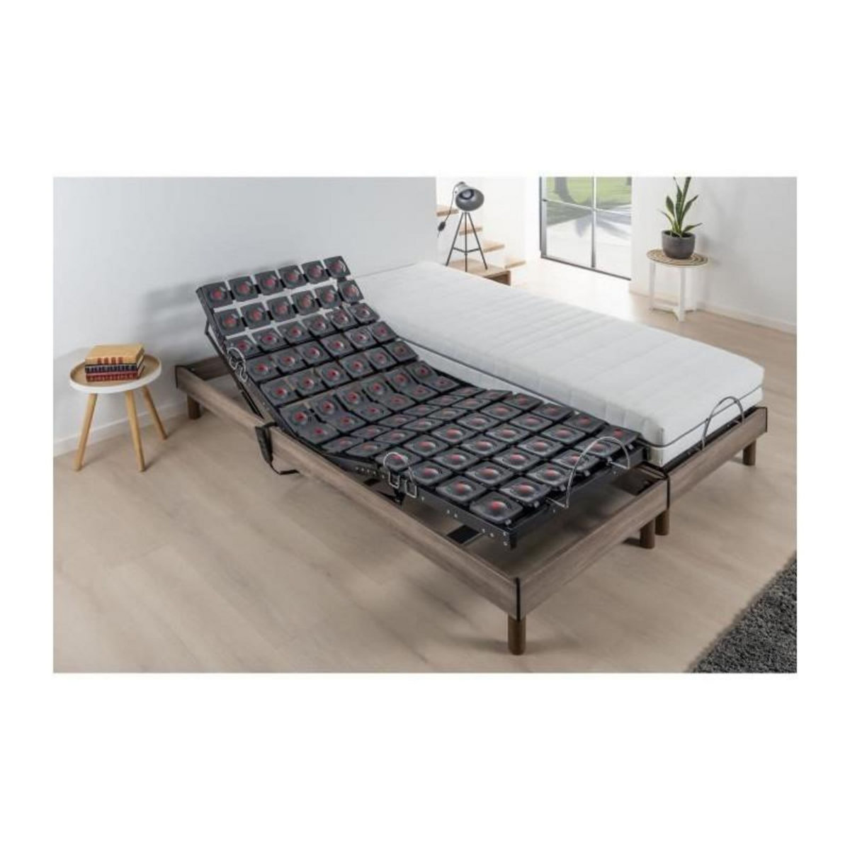 DEKO DREAM DEKO DREAM Ensemble matelas+sommier relaxation électrique ERGO 9 Dreamzone - 2x90x200 cm - Matelas ressorts ensachés