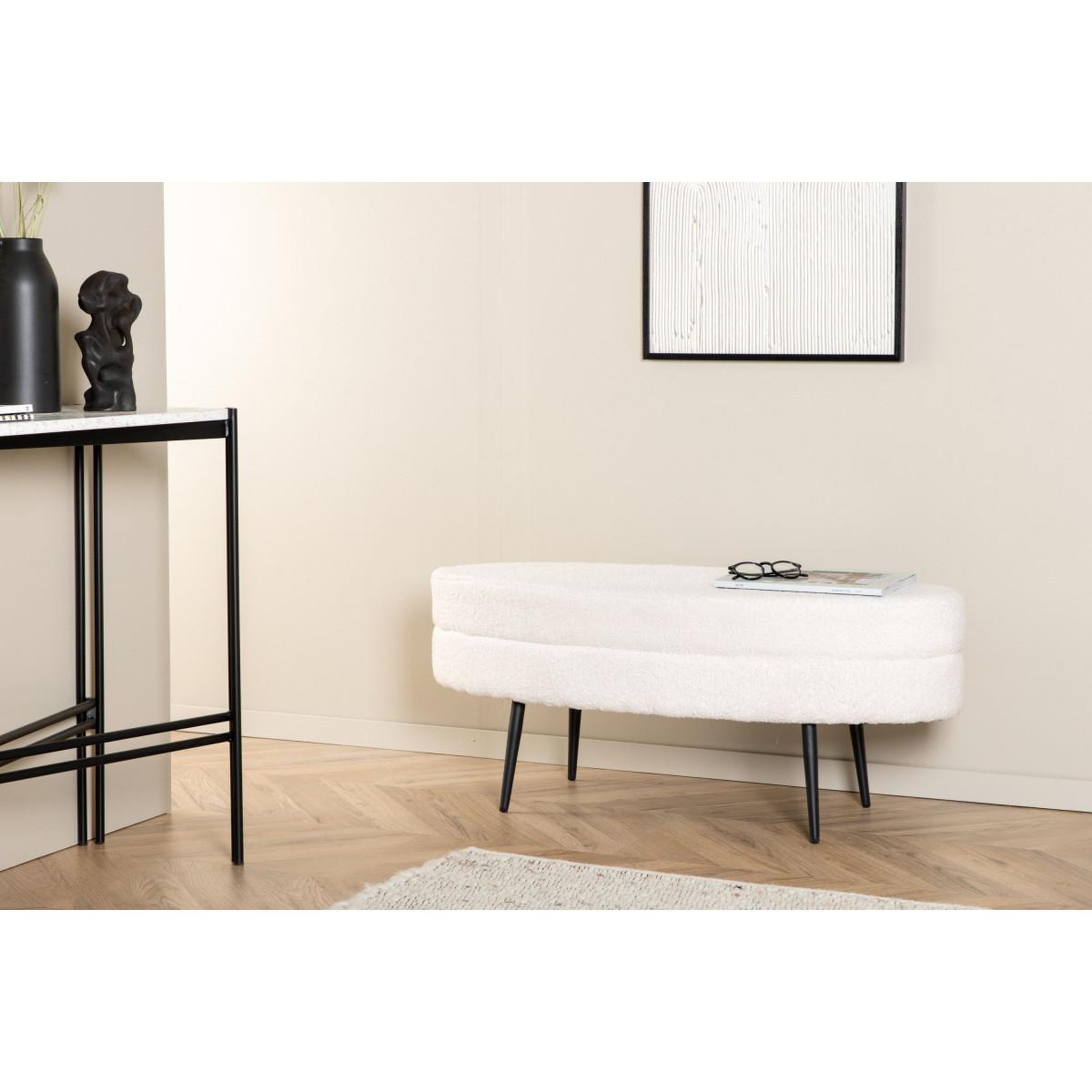 Voir la diapositive 5 : Paris Prix Pouf design bouclette  otto  100cm blanc cassé