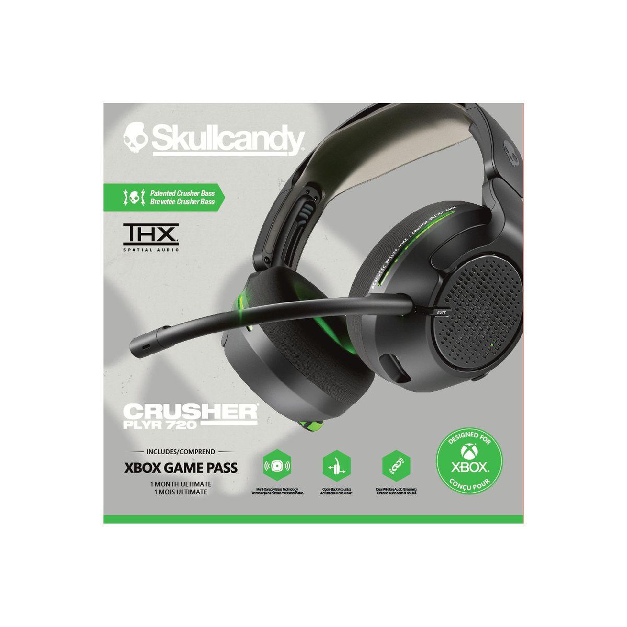 Voir la diapositive 2 : Skullcandy Casque gamer CRUSHER PLYR 720 XBOX BLACK GREEN