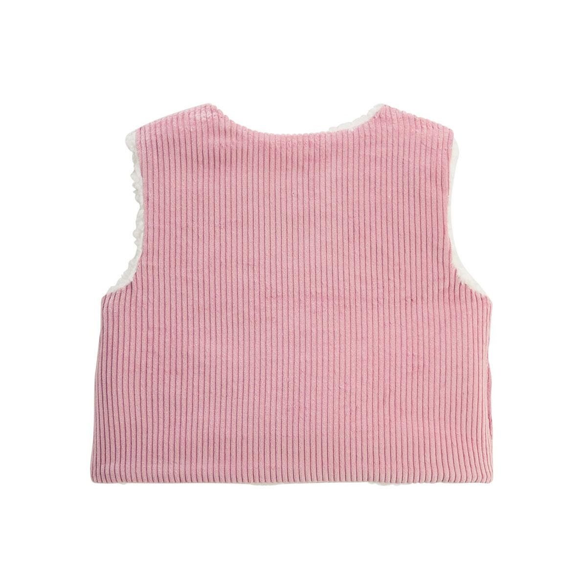 Petit Béguin Veste sans manches enfant réversible en sherpa Céleste