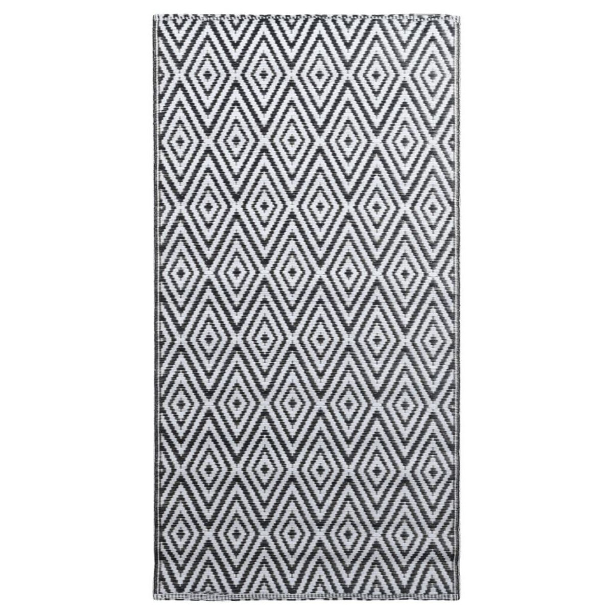 VIDAXL Tapis d'exterieur ARAKIL Blanc et noir 120x180 cm PP
