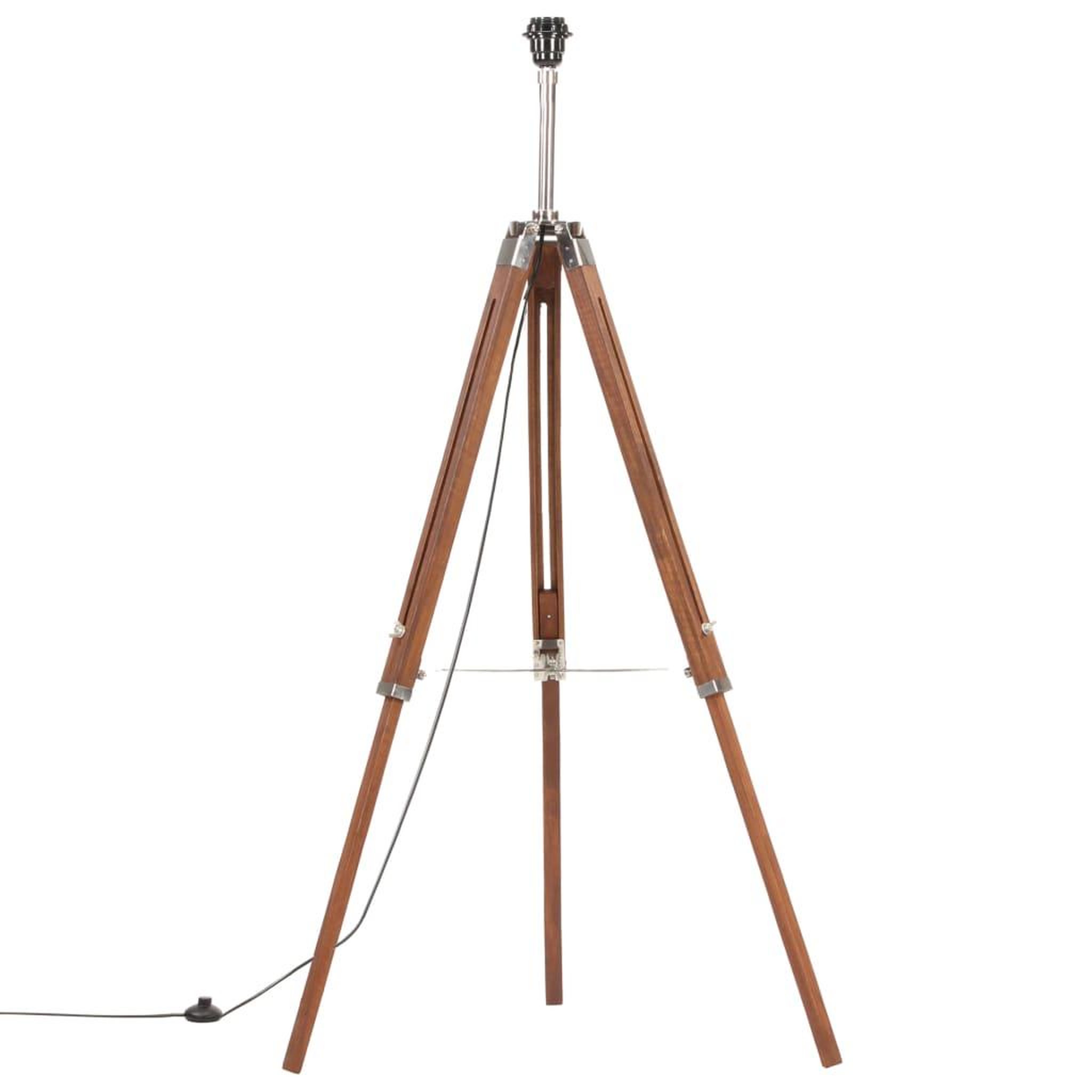 Voir la diapositive 3 : VIDAXL Lampadaire a trepied Marron miel et noir Bois de teck 141 cm