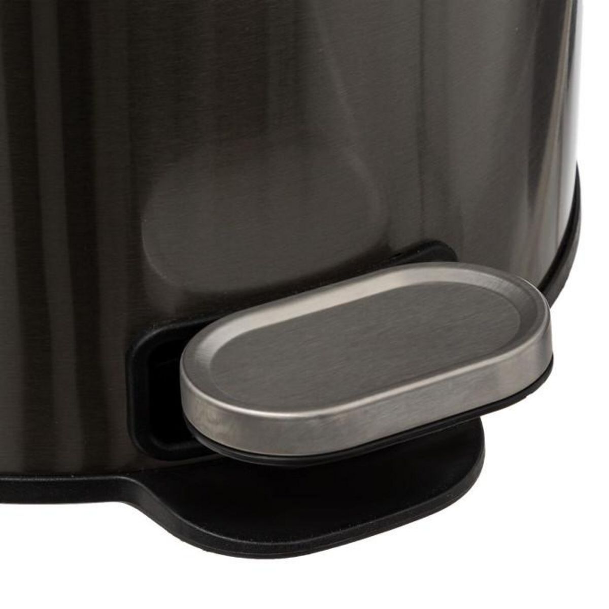FIVE Poubelle de Cuisine en Métal  Delta  30L Inox Noir
