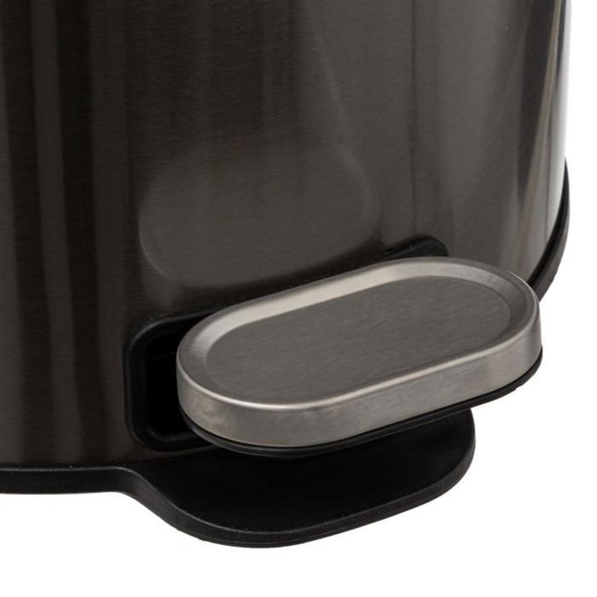 FIVE Poubelle de Cuisine en Métal  Delta  30L Inox Noir