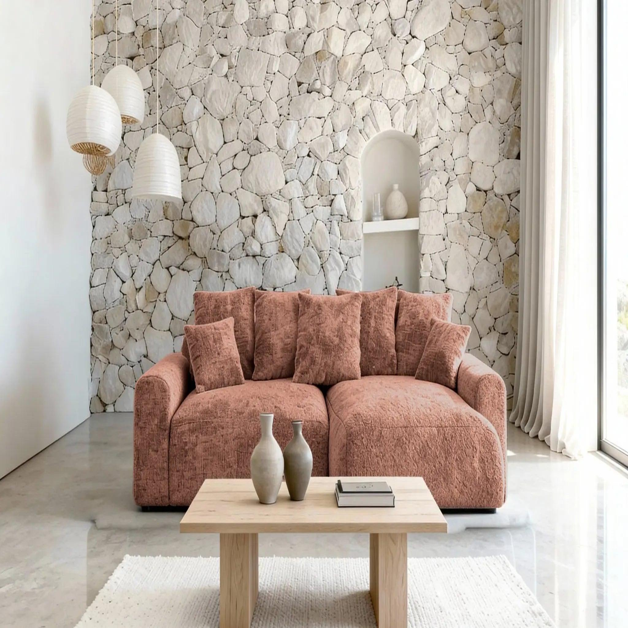 Voir la diapositive 3 : CASANOVA PARIS Oli - canapé d'angle convertible tissu chenille 4 places