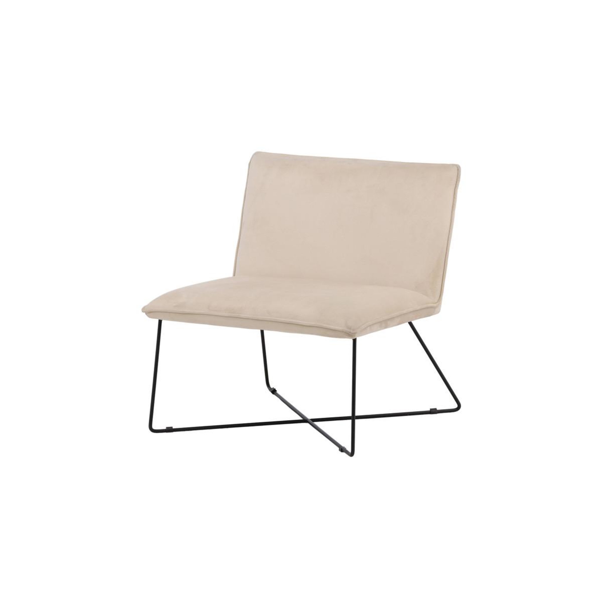Voir la diapositive 5 : Paris Prix Fauteuil en Velours  X-Lounge  82cm Beige