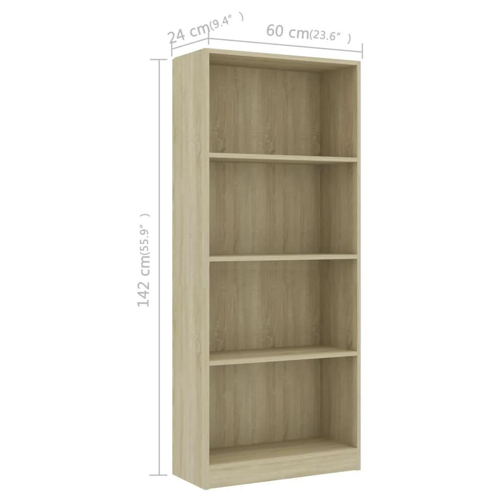 Voir la diapositive 6 : VIDAXL Bibliotheque a 4 niveaux Chene sonoma Bois d'ingenierie