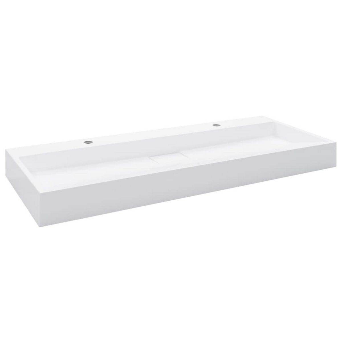VIDAXL Lavabo 120x46x11 cm Fonte minerale/marbre Blanc