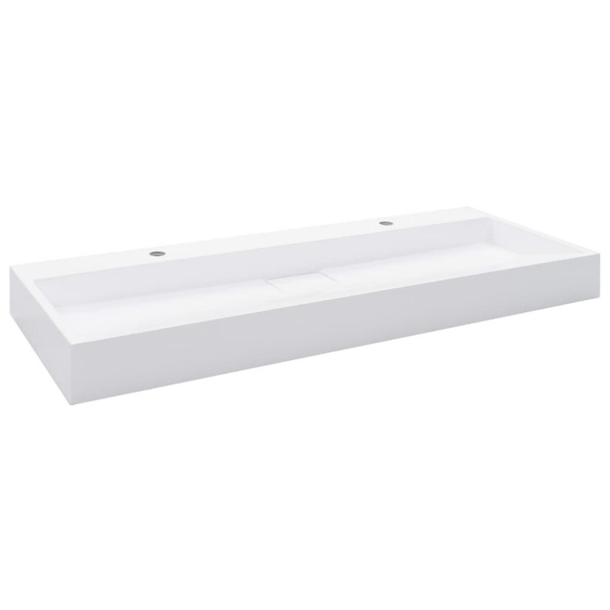 VIDAXL Lavabo 120x46x11 cm Fonte minerale/marbre Blanc