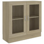 Voir la diapositive 2 : VIDAXL Armoire a vitrine Chene sonoma 82,5x30,5x80cm Bois d'ingenierie