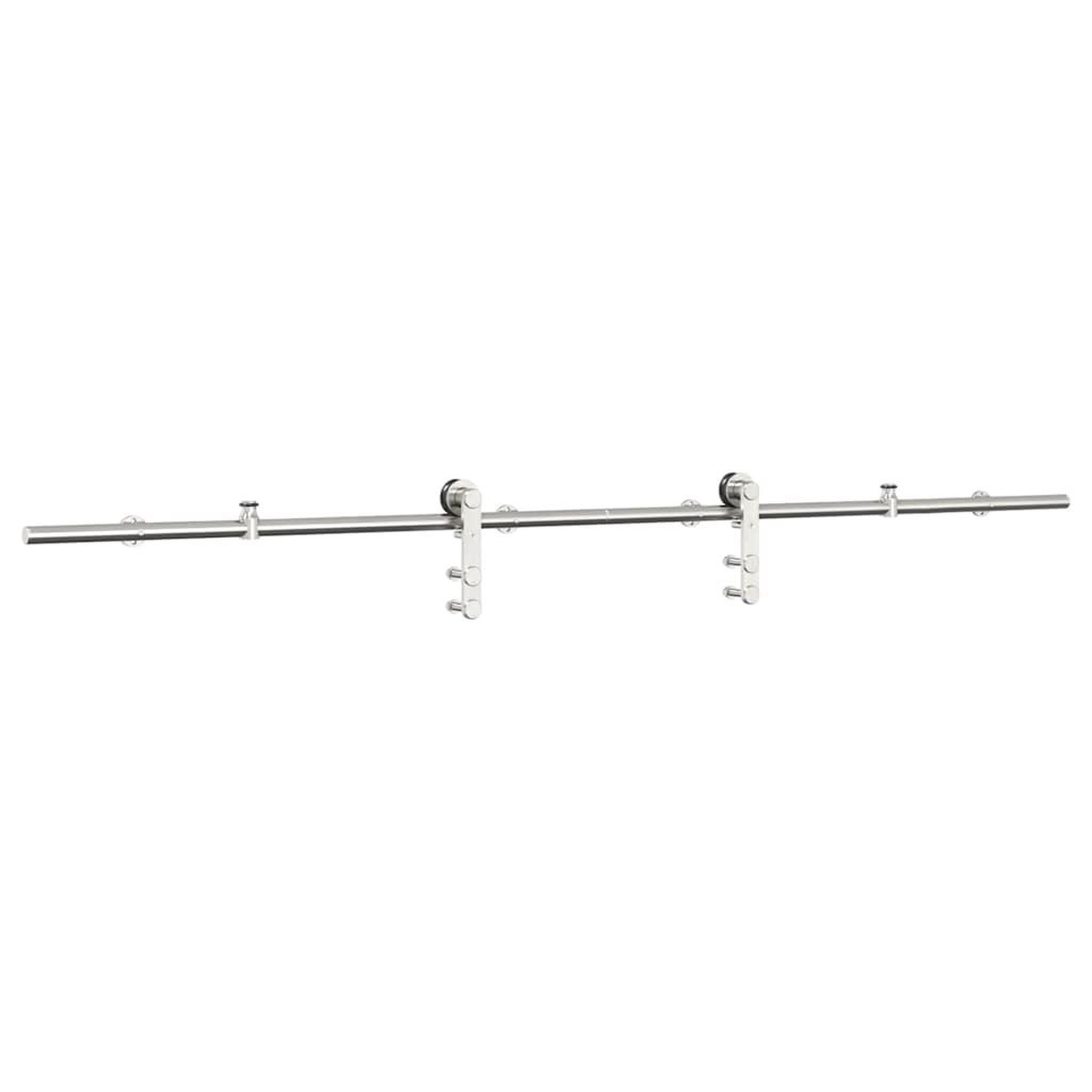 Voir la diapositive 4 : VIDAXL Kit fixation porte coulissante 200 cm Acier inoxydable Argente