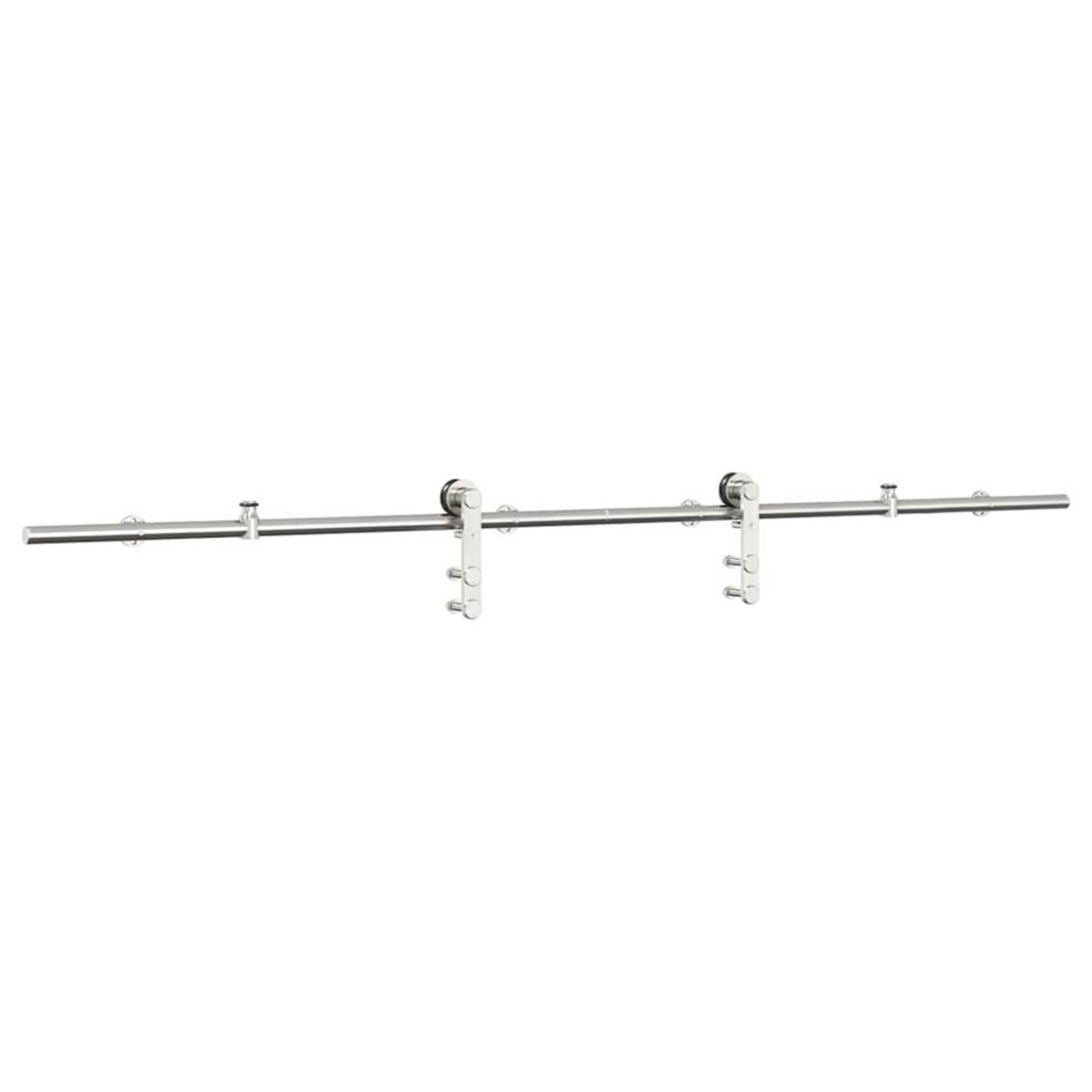 VIDAXL Kit fixation porte coulissante 200 cm Acier inoxydable Argente
