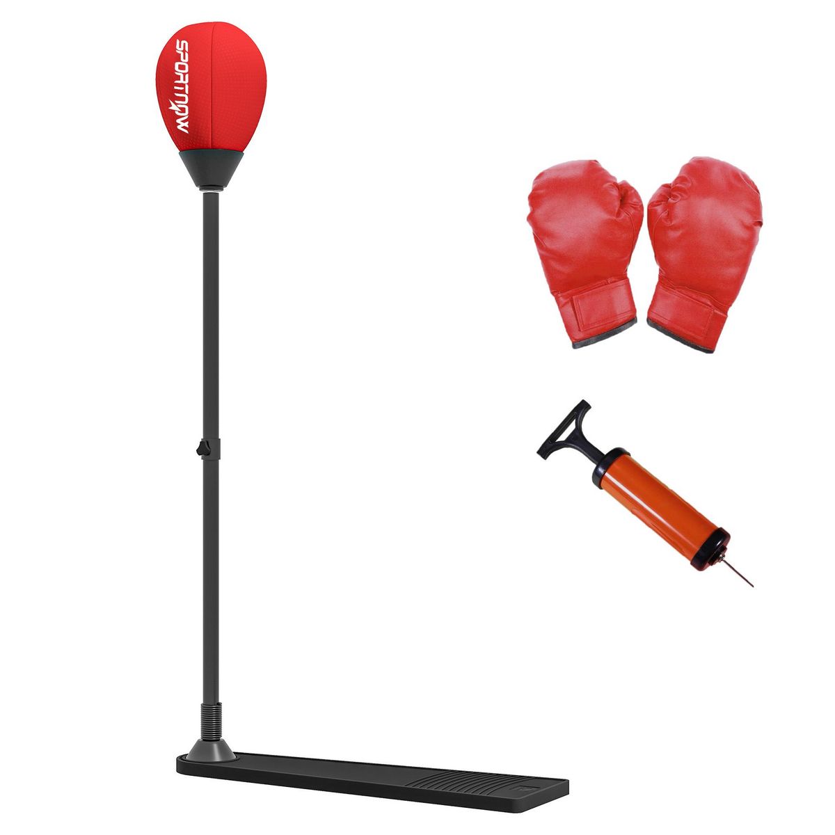 HOMCOM Punching ball autoportant hauteur réglable 70-105 cm gants pompe inclus