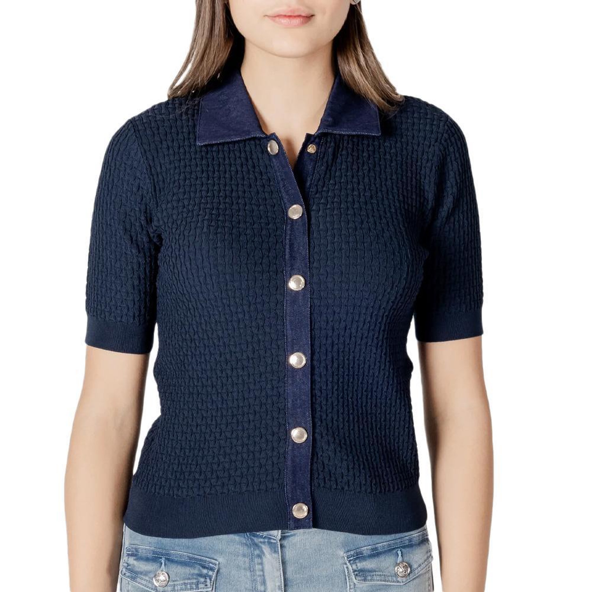 MORGAN Polo Marine Femme Morgan Fantaisie. Coloris disponibles : Bleu