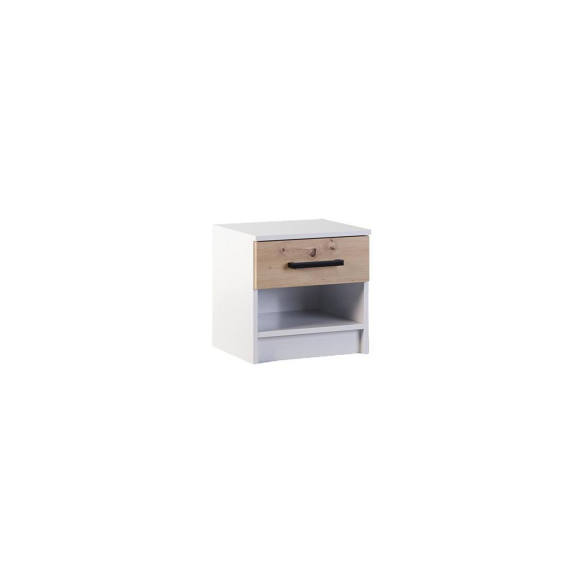 BEST MOBILIER Hayato - table de chevet - effet bois et blanc - 40 cm