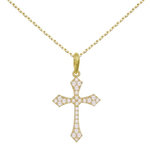 L'ATELIER D'AZUR Collier - Croix Or Jaune - Chaine Dorée Offerte - Femme ou Enfant
