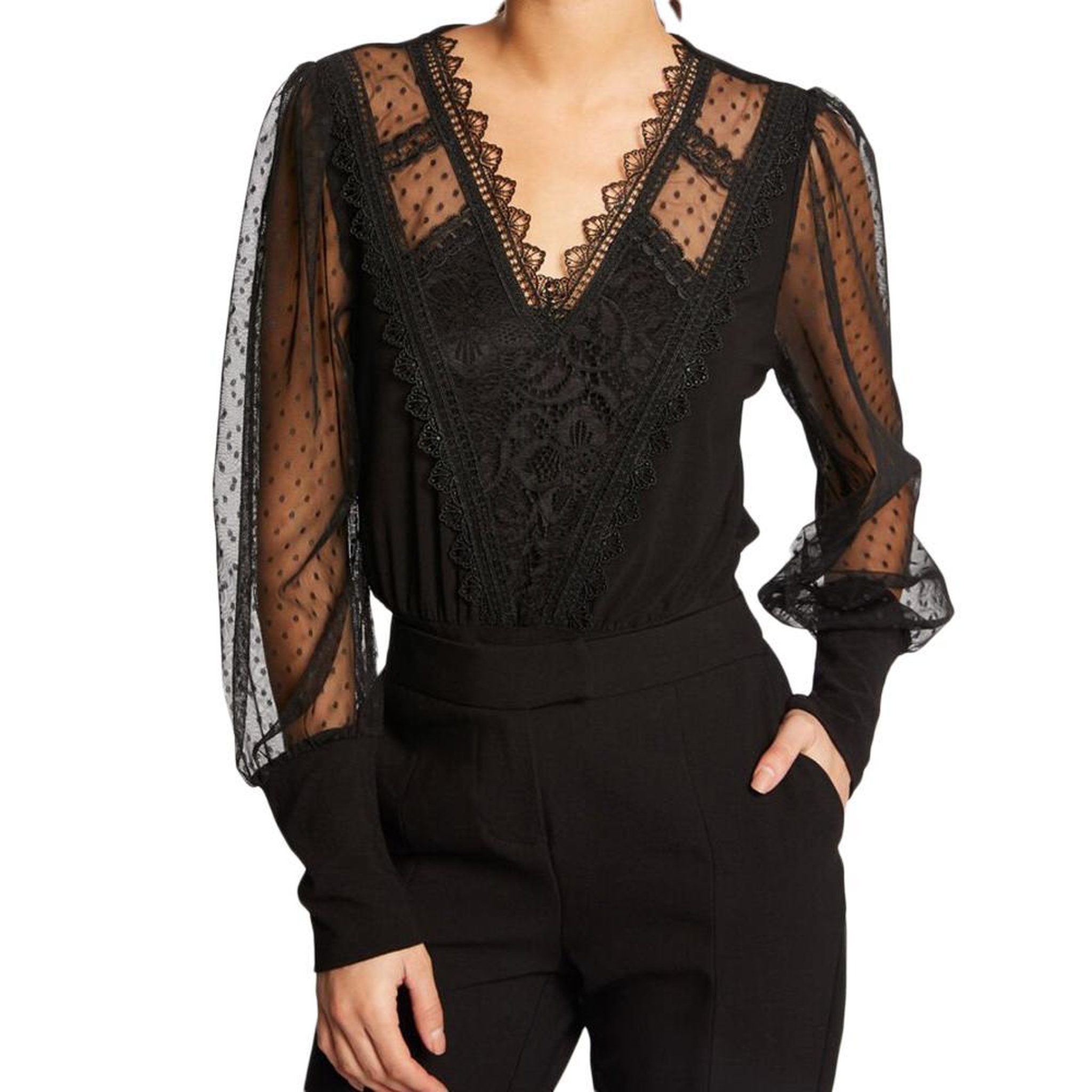 MORGAN T-shirt manches longues noir femme morgan tagada. Coloris disponibles : Noir