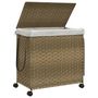 Voir la diapositive 4 : VIDAXL Panier a linge avec roulettes 60x35x60,5 cm resine tressee