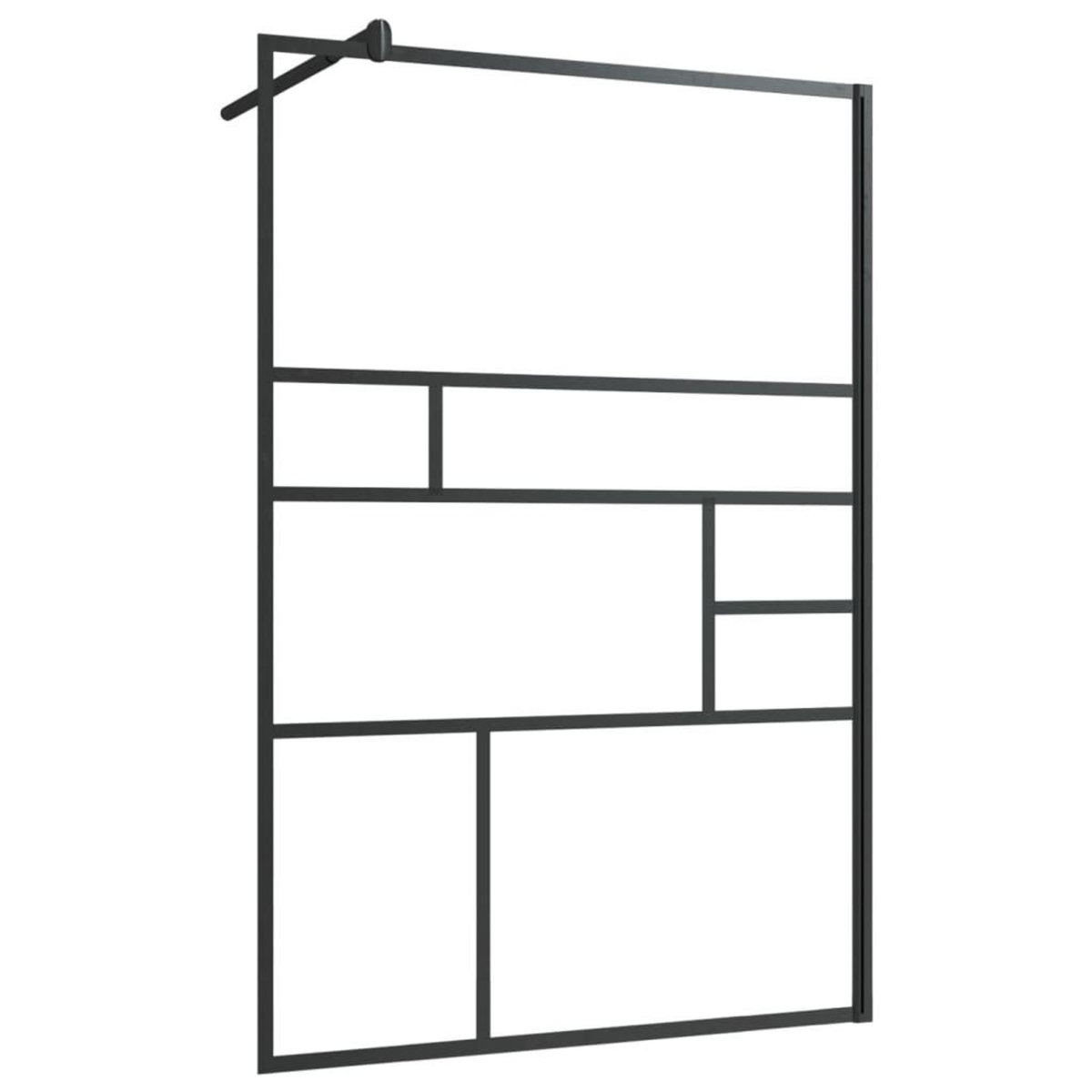 VIDAXL Paroi de douche a verre ESG transparent 115x195 cm Noir