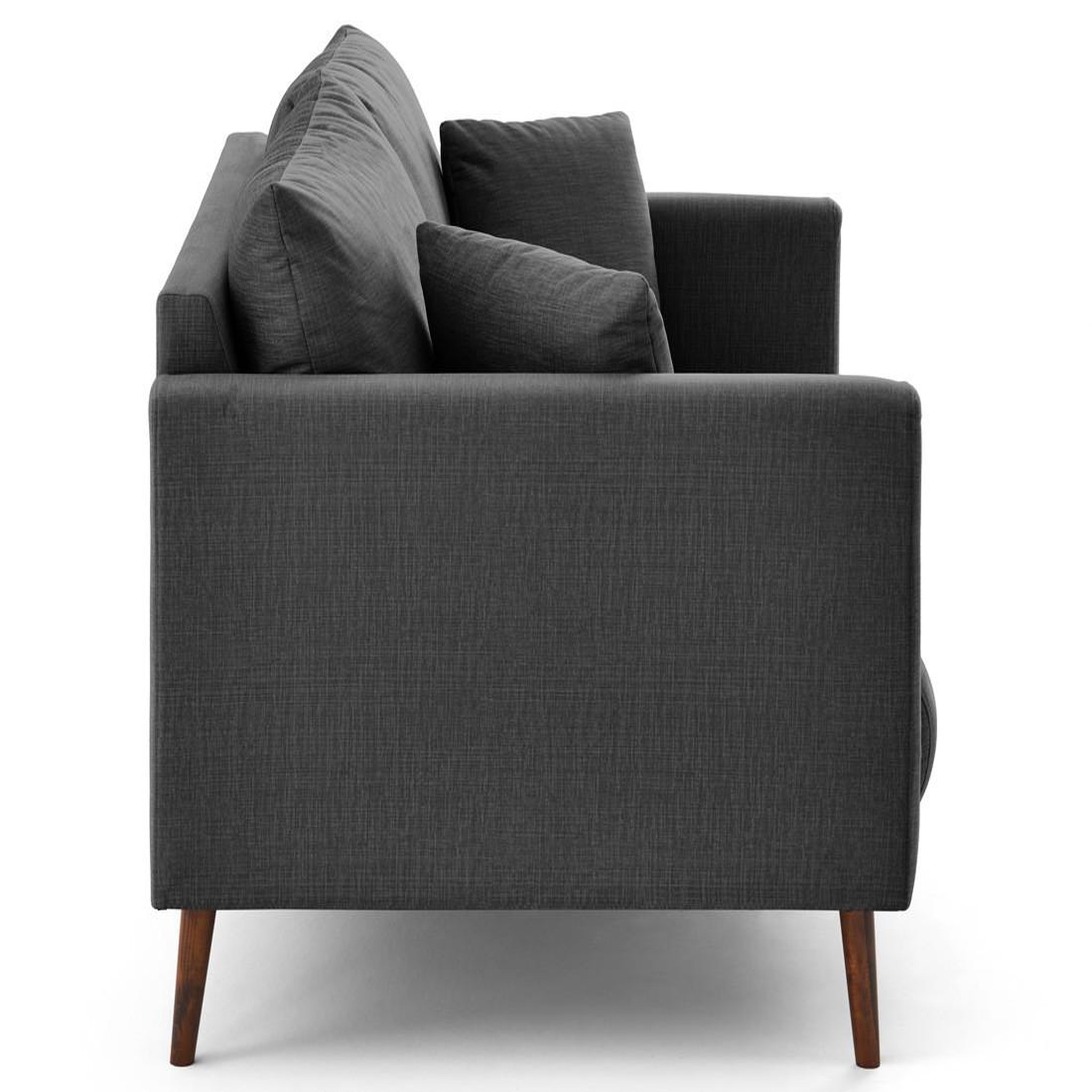 Voir la diapositive 5 : LISA DESIGN Ostrava - canapé droit 2 places en velours pieds en bois