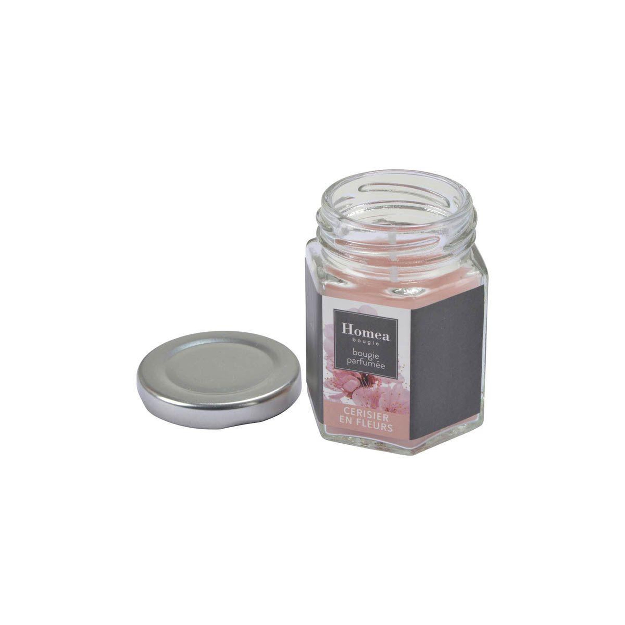 Voir la diapositive 2 : HOMEA Bougie verrine parfumée  essentiel ii  7cm cerisier en fleurs