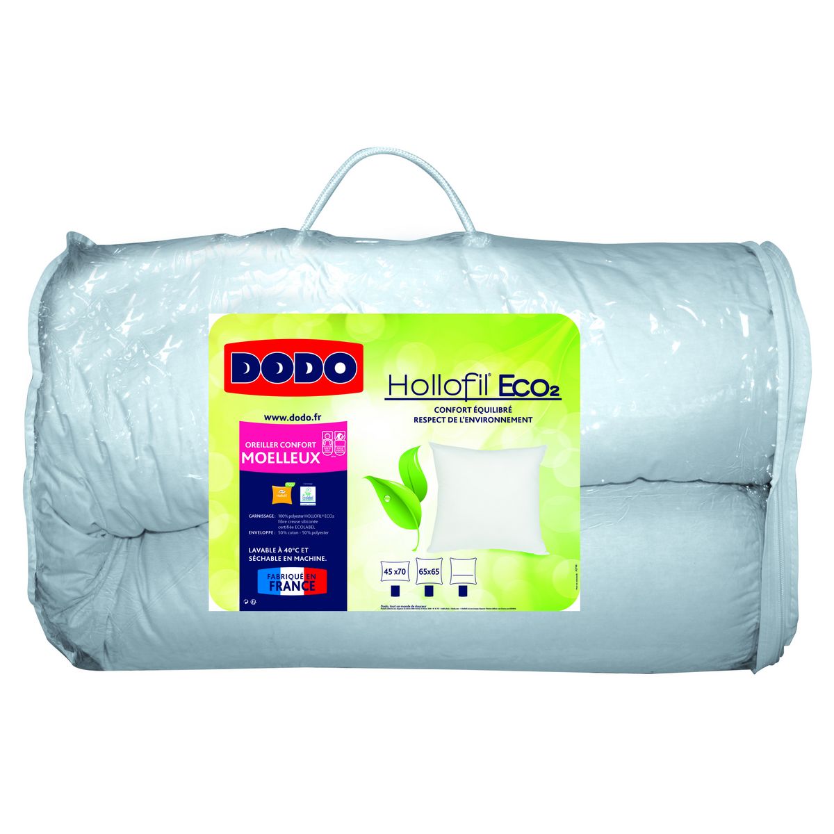 DODO Traversin moelleux HOLLOFIL ECOLABEL